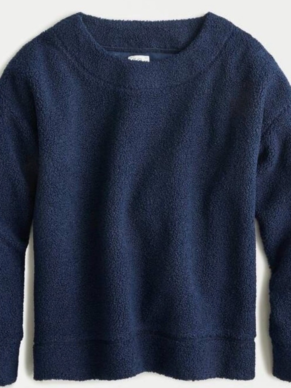 J. Crew Vintage Fleece Navy Sherpa Pullover Sweater - Women's